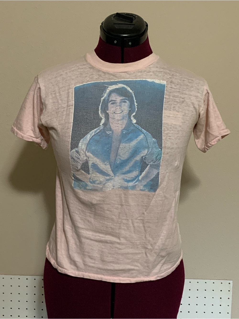 Vintage 70s Shawn Cassidy iron on Pink T-Shirt